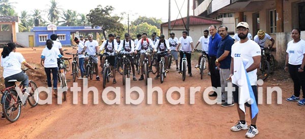 ಮಂಗಳೂರು: ಕೆನರಾ ಇಂಜಿನಿಯರಿಂಗ್ ವಿದ್ಯಾರ್ಥಿಗಳಿಂದ ಸೈಕ್ಲಥಾನ್ ರ‍್ಯಾಲಿ